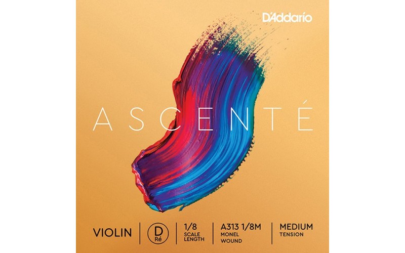 D'Addario A313-1/8M Ascente Отдельная струна D для скрипки 1/8, среднее натяжение
