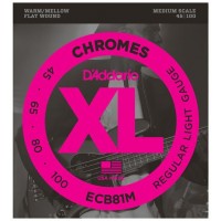 D'Addario ECB81M Chromes Bass Комплект струн для бас-гитары, Light, 45-100, Medium Scale
