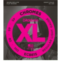 D'Addario ECB81S Chromes Bass Комплект струн для бас-гитары, Light, 45-100, Short Scale