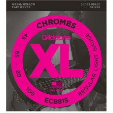 D'Addario ECB81S Chromes Bass Комплект струн для бас-гитары, Light, 45-100, Short Scale