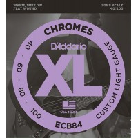 D'Addario ECB84 Chromes Bass Комплект струн для бас-гитары, Custom Light, 40-100