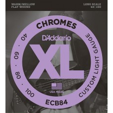 D'Addario ECB84 Chromes Bass Комплект струн для бас-гитары, Custom Light, 40-100