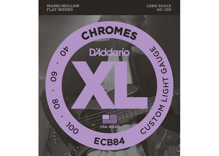 D'Addario ECB84 Chromes Bass Комплект струн для бас-гитары, Custom Light, 40-100