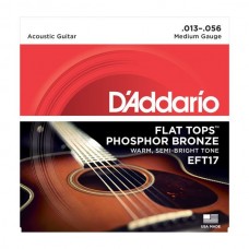 D'ADDARIO EFT17 струны для акустической гитары, фосфор бронза, Medium 13-56 полукруглая оплетка