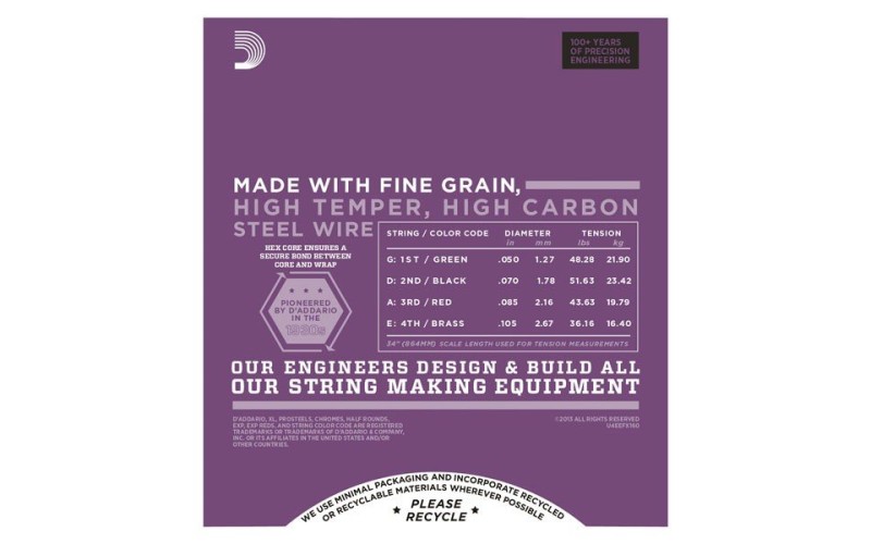 D'ADDARIO EFX160 струны для бас гитары Medium, 50-105