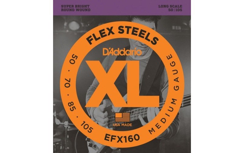 D'ADDARIO EFX160 струны для бас гитары Medium, 50-105