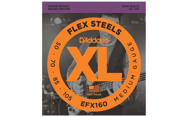 D'ADDARIO EFX160 струны для бас гитары Medium, 50-105