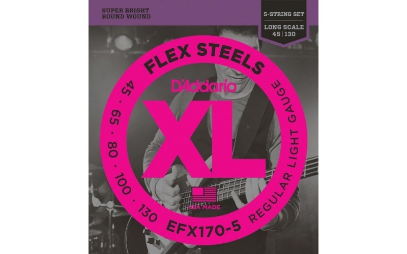 D'ADDARIO EFX170-5 струны для 5 струнной бас-гитары, Light, 45-130