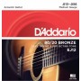 D'ADDARIO EJ12 струны для акустической гитары, бронза, 80/20, Medium, 13-56