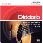 D'ADDARIO EJ12 струны для акустической гитары, бронза, 80/20, Medium, 13-56