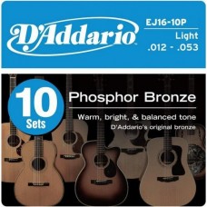 D'ADDARIO EJ16-10P 10 комплектов струн для акустической гитары