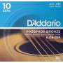 D'ADDARIO EJ16-10P 10 комплектов струн для акустической гитары