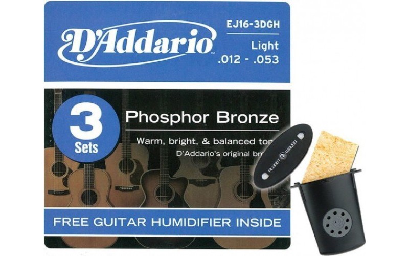 D'ADDARIO EJ16-3DGH 3 комплек струн для акустической гитары