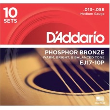 D'ADDARIO EJ17 -10P Струны для акустической гитары