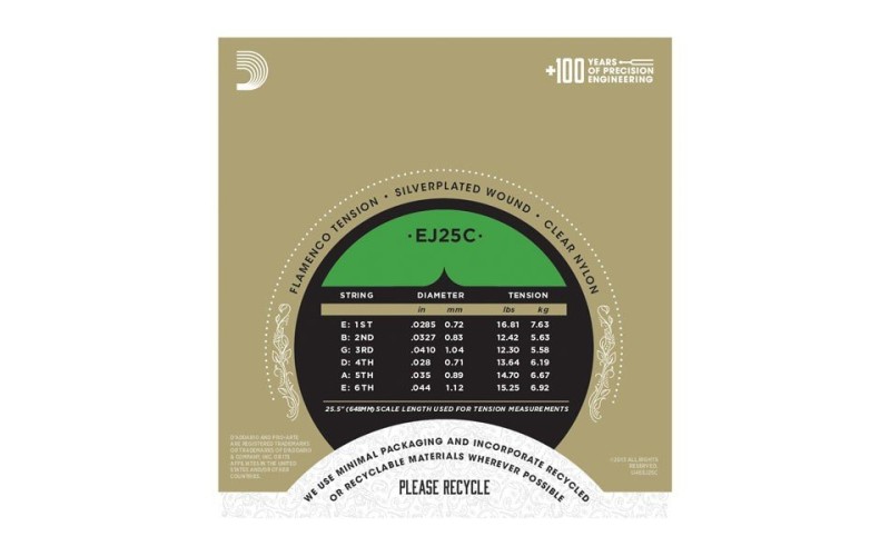 D'ADDARIO EJ25C - струны для классической гитары, Flamenco