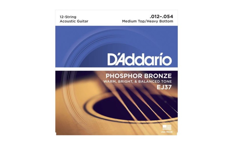 D'ADDARIO EJ37 - струны для 12-струнной гитары, 12-54