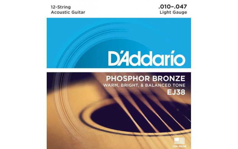 D'ADDARIO EJ38 струны для 12-струнной гитары, 10-47