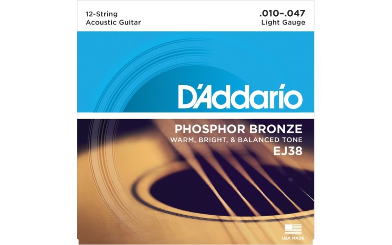 D'ADDARIO EJ38 струны для 12-струнной гитары, 10-47
