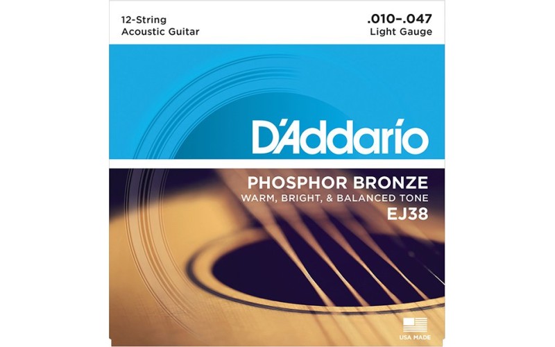 D'ADDARIO EJ38 струны для 12-струнной гитары, 10-47