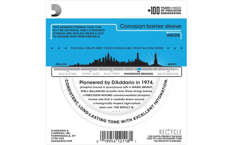 D'ADDARIO EJ38 струны для 12-струнной гитары, 10-47