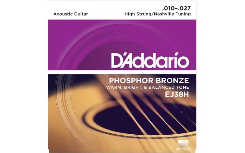 D'ADDARIO EJ38H дополнительные 6стр. для 12-струнной гитары, 10-27