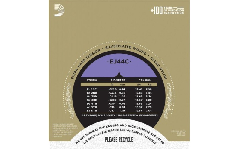 D'ADDARIO EJ44C - струны для классичекой гитары