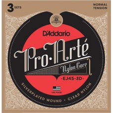 D'Addario EJ45-3D Pro-Arte Струны для классической гитары, нейлон, Normal, 3 комплекта
