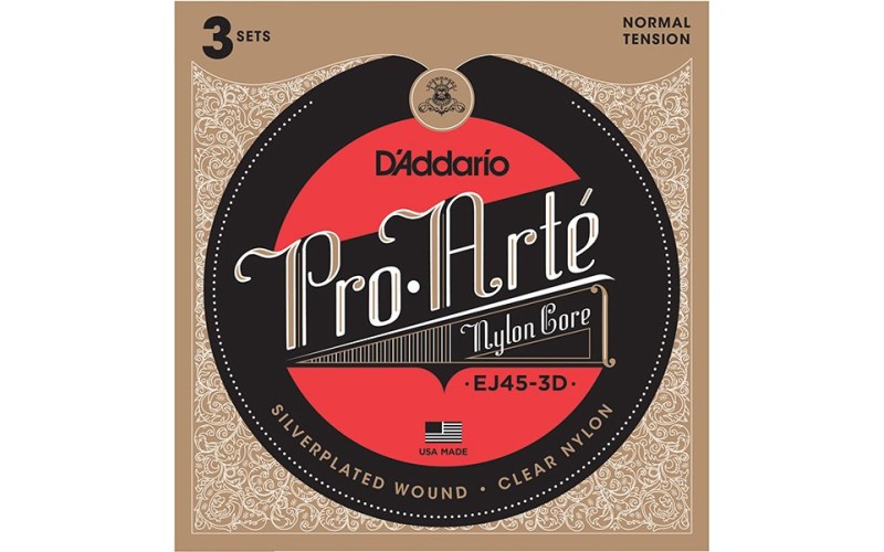D'Addario EJ45-3D Pro-Arte Струны для классической гитары, нейлон, Normal, 3 комплекта