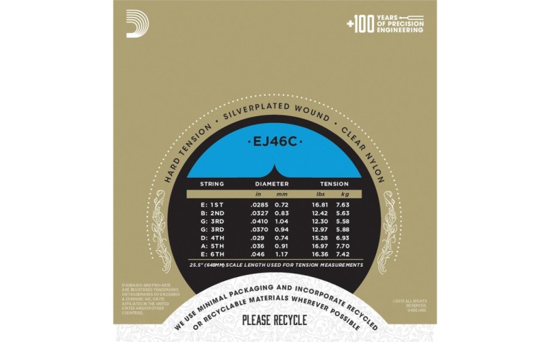 D'ADDARIO EJ46C - струны для классической гитары