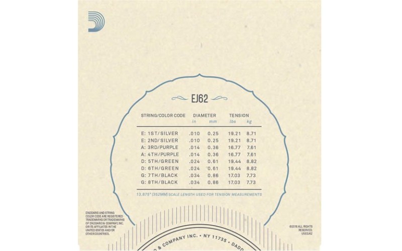 D'ADDARIO EJ62 - струны для мандолины