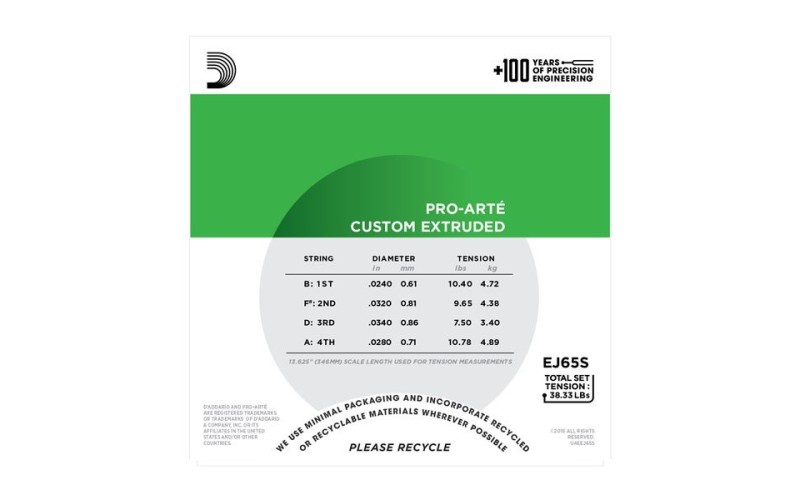 D'ADDARIO EJ65S струны для укулеле сопрано, чистый нейлон