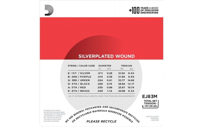 D'ADDARIO EJ83M струны для акустической гитары типа Selmer