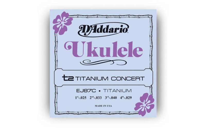 D'ADDARIO EJ87C струны для укулеле Concert, серия Titanium