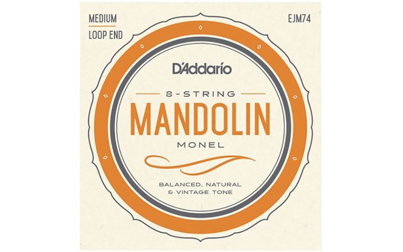 D'Addario EJM74 Monel Комплект струн для мандолины, 11-40, монель-металл