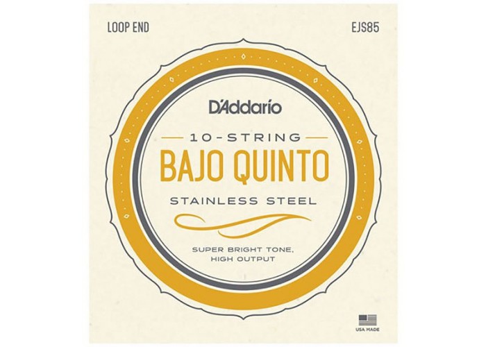D'Addario EJS85 Bajo Quinto Комплект струн для бахо кинто, сталь, 26-76