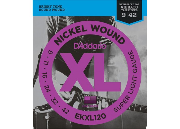 D'Addario EKXL120 Nickel Wound Комплект струн для электрогитары, Super Light, усиленные, 9-42