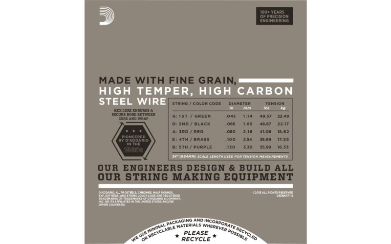 D'ADDARIO ENR71-5 - струны для 5-ти струнной бас-гитары