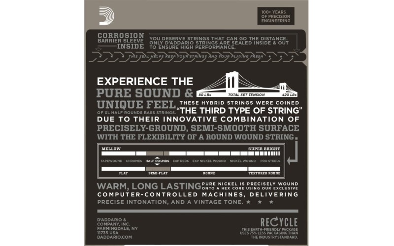 D'ADDARIO ENR71-5 - струны для 5-ти струнной бас-гитары