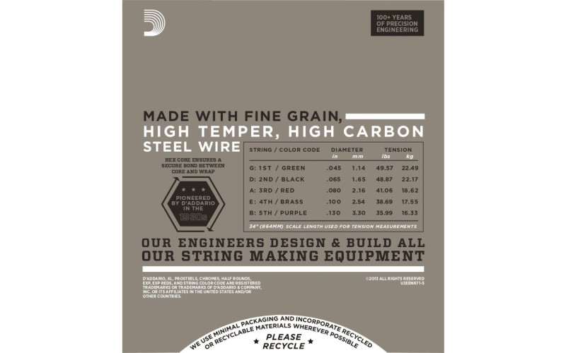 D'ADDARIO ENR71-5 - струны для 5-ти струнной бас-гитары
