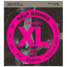 D'Addario ENR71S Half Rounds Комплект струн для бас-гитары, Regular Light, 45-100, Short Scale