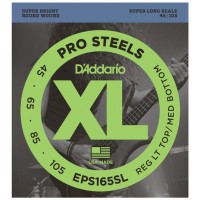 D'Addario EPS165SL ProSteels Комплект струн для бас-гитары, Custom Light, 45-105, Super Long Scale