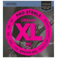 D'Addario EPS170-5SL ProSteels Комплект струн для 5-струнной бас-гитары, Light, 45-130, S.Long