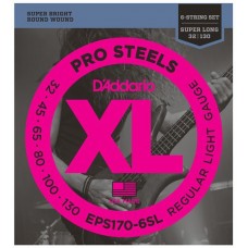 D'Addario EPS170-6SL ProSteels Комплект струн для 6-струнной бас-гитары, Light, 30-130, S.Long