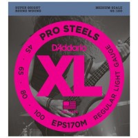 D'Addario EPS170M ProSteels Комплект струн для бас-гитары, Light, 45-100, Medium Scale