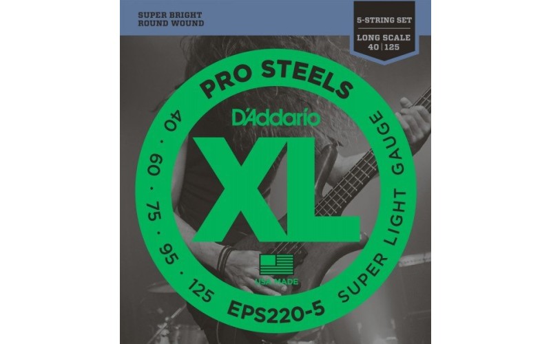 D'ADDARIO EPS220-5 - струны для 5-ти струнной бас гитары, 40-125