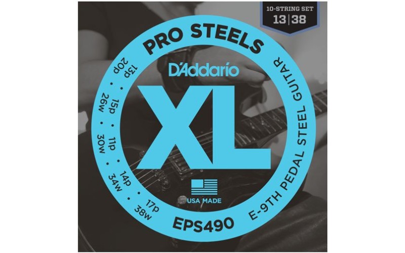 D'Addario EPS490 ProSteels Комплект струн для 10-струнной педальной слайд-гитары, 13-38, E9