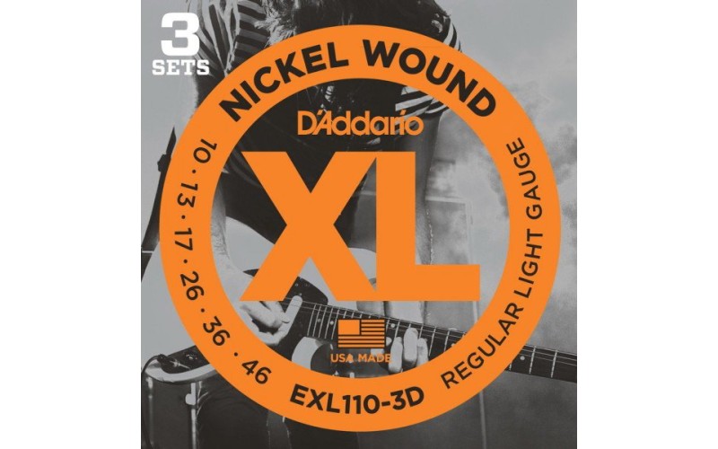 D'ADDARIO EXL110-3D 3 комплекта струн для электрогитары