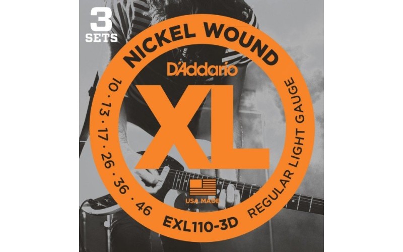 D'ADDARIO EXL110-3D 3 комплекта струн для электрогитары