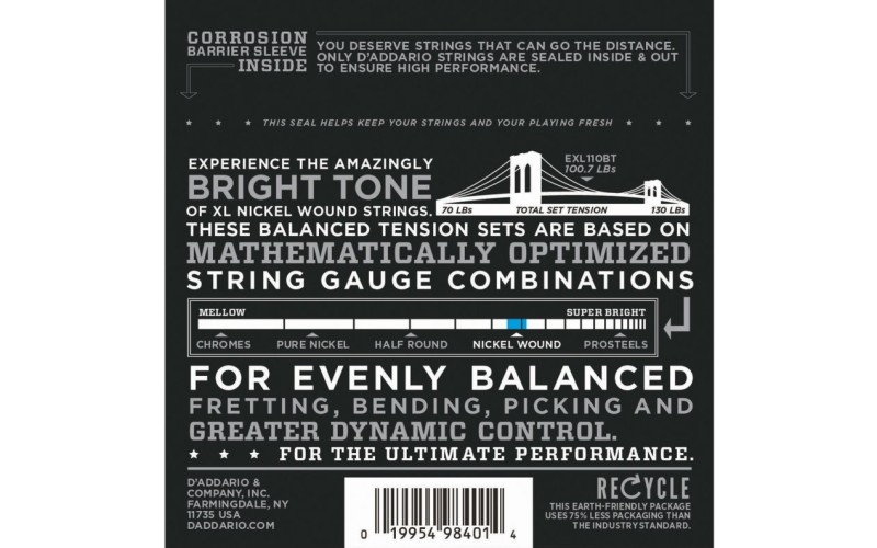 D'ADDARIO EXL110BT струны для электрогитары