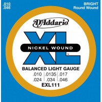 D'Addario EXL111 Nickel Wound Струны для электрогитары, сбаланс. натяжение, Regular Light, 10-46